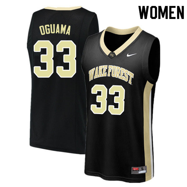 Women #33 Ody Oguama Wake Forest Demon Deacons College Basketball Jerseys Sale-Black